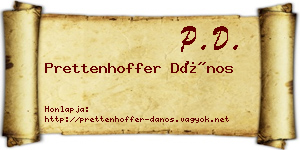 Prettenhoffer Dános névjegykártya